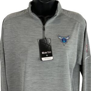Charlotte Hornets 1/4 Quarter Zip Shirt NBA Nike Dri Fit Gray Womens M Medium